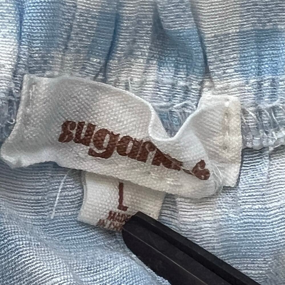 Sugar kiss Light Blue Gingham Smocked Waist Sundress feminine cottagecore - Picture 7 of 8